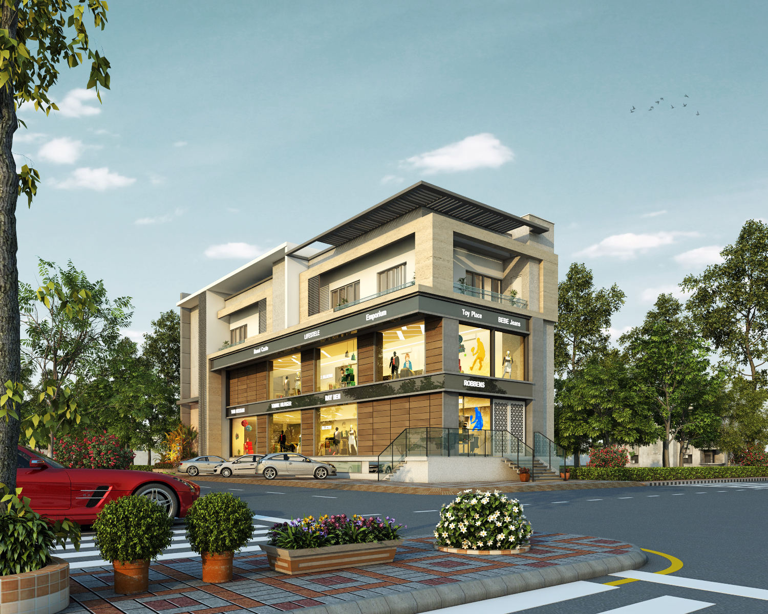 Facade Design for Commercial Building in Jhansi, UP | SYNERGY designs