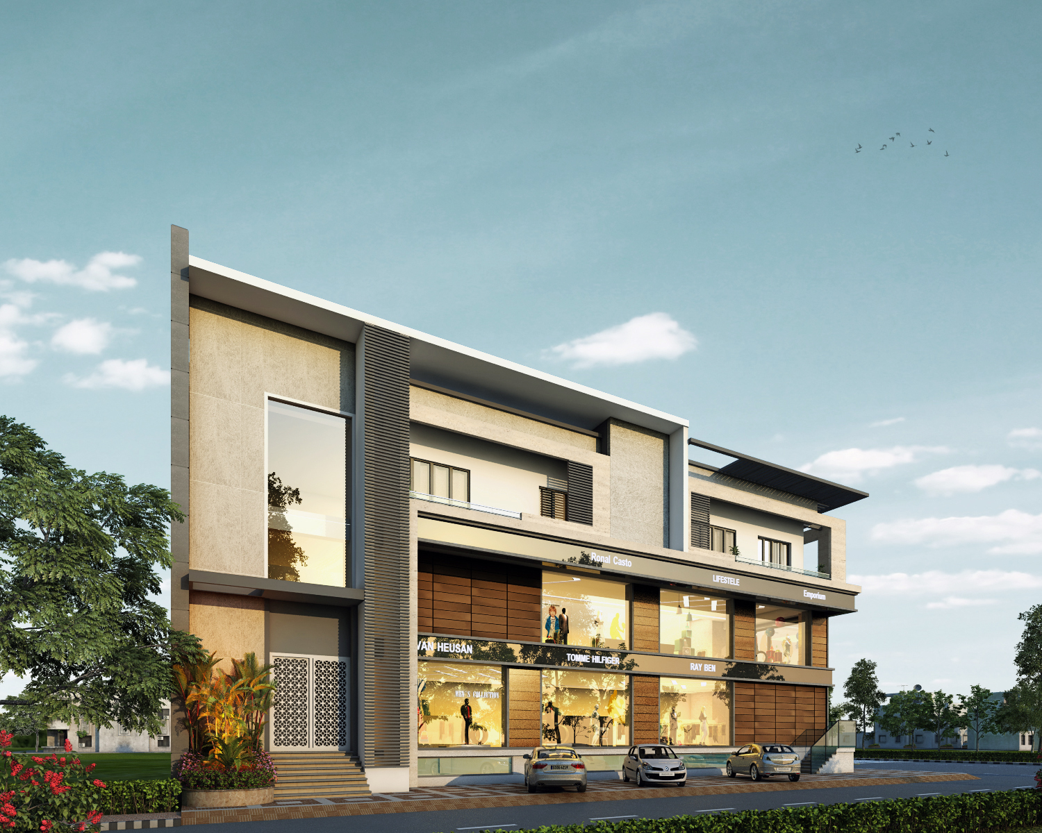 Facade Design for Commercial Building in Jhansi, UP | SYNERGY designs